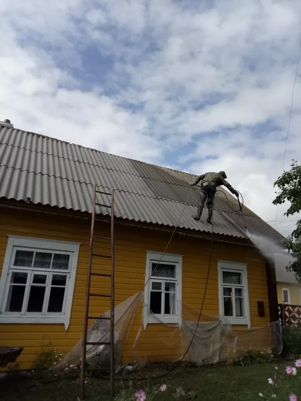 Покраска всех типов деревянных домов в Новогрудке. Мойка крыш  2